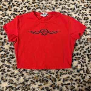 I.AM.GIA Fiery Red Tribal Crop Top